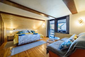 Ložnice až pro 4 osoby v 1. patře Chaty Lucie pod Řípem