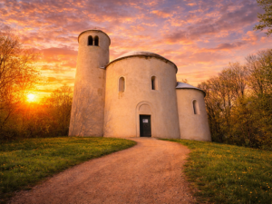 Rotunda svatého Jiří a svatého Vojtěcha na vrcholu hory Říp