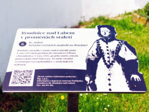 Informační tabule interaktivní hry Roudnice nad Labem v proměnách staletí