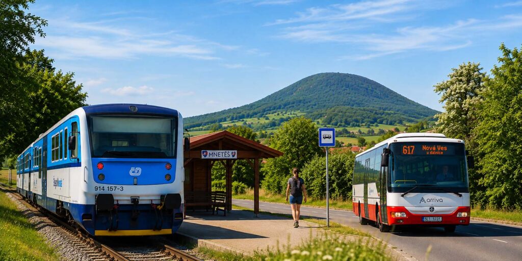 Výlety bez auta v okolí Řípu – vlak a autobus z Mnetěše